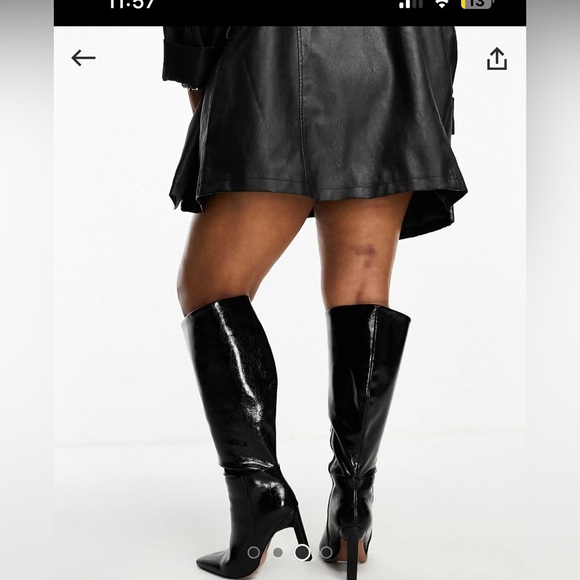 ASOS Black High Knee Heeled Boots - Picture 5 of 7